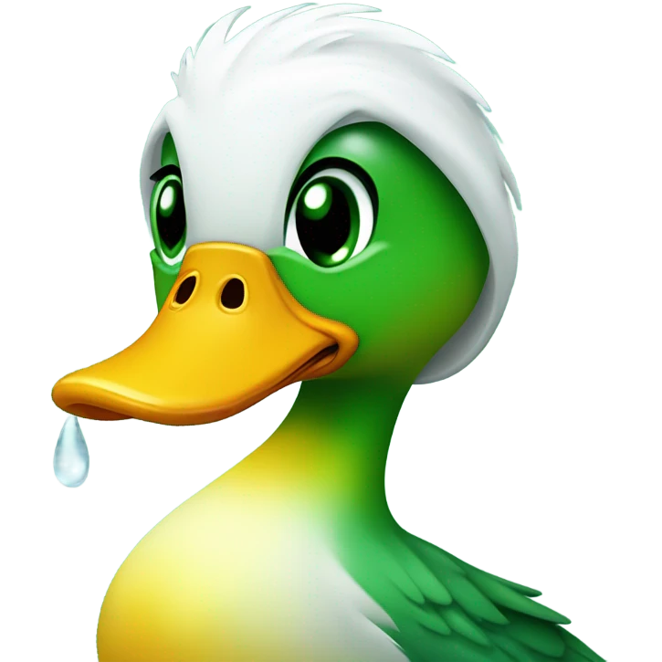 Crying duck emoji