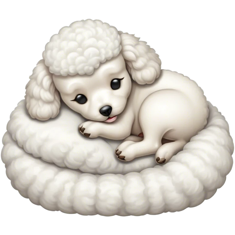 poodle white sleeping emoji