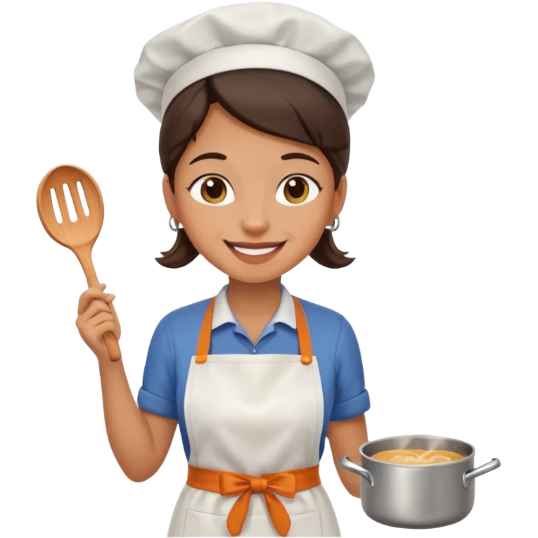 Cafe staf with cooking emoji