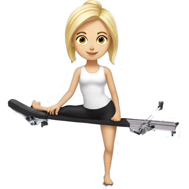 Blonde girl Pilates reformer  emoji