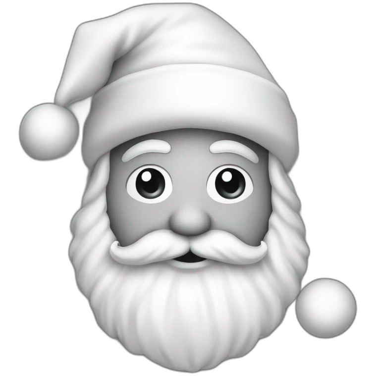 babbo natale felice in bianco e nero emoji