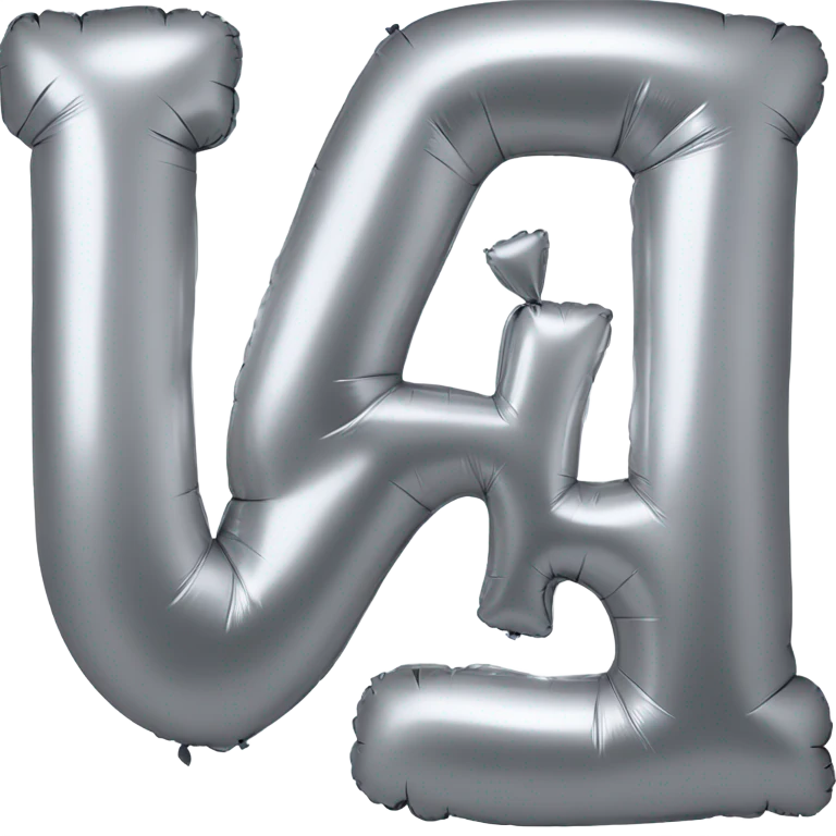 R silver metallic balloon letter emoji