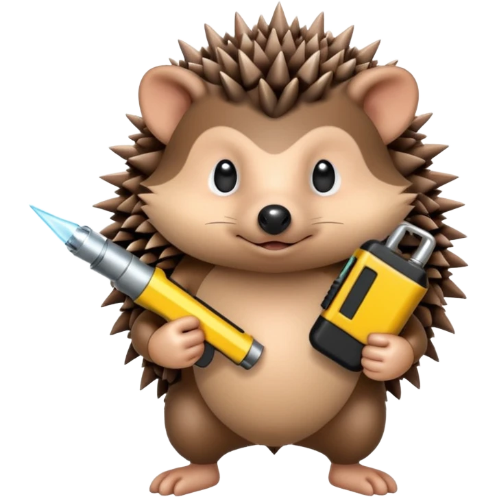 Hedgehog holding a taser emoji