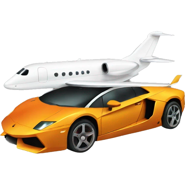 plane and  lamborgini emoji