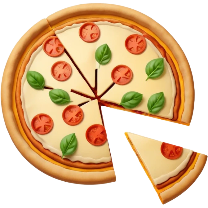 a pie chart sitting on top of a pizza  which has no other toppings emoji