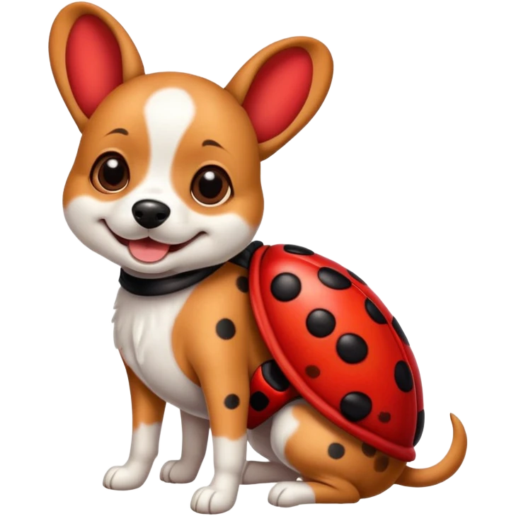 dog wearing a ladybug costume emoji