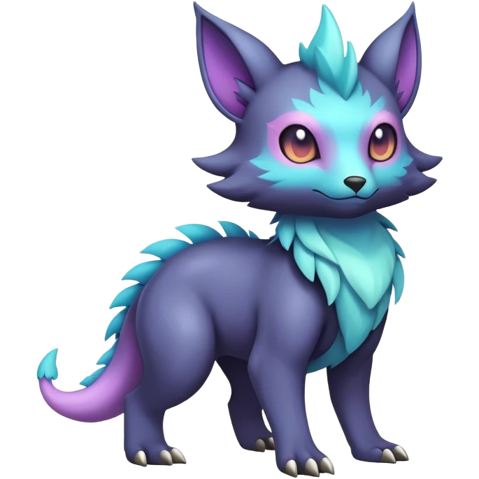 cool colorful dark pastel fantasy animal hybrid Fakemon full body emoji