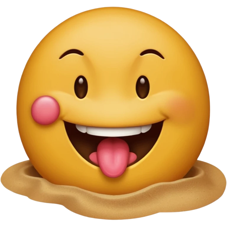 A smiley face licking a brown beach emoji emoji