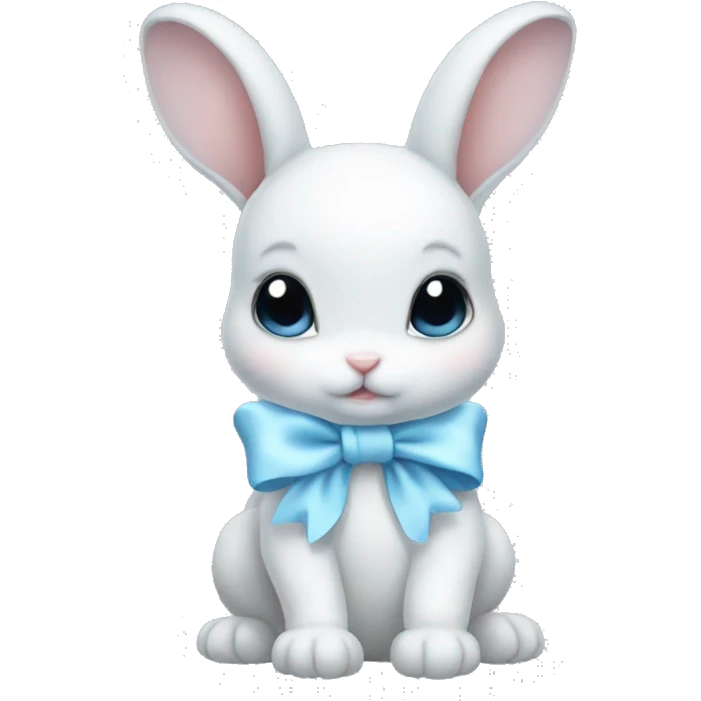baby bunny baby blue bow emoji