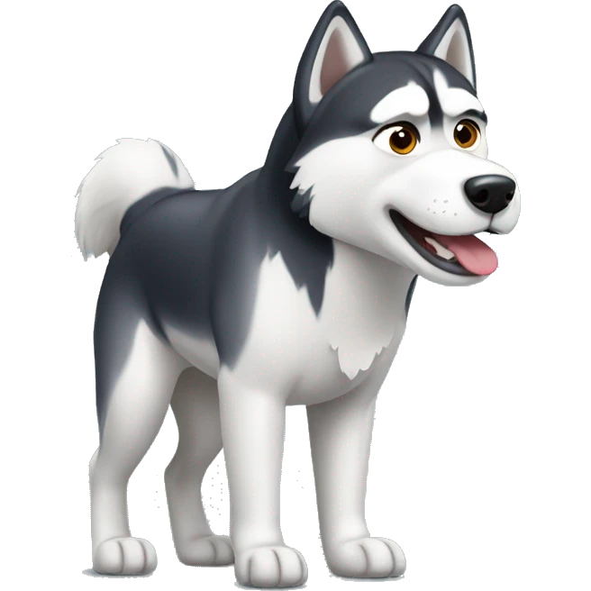 Husky pooping  emoji