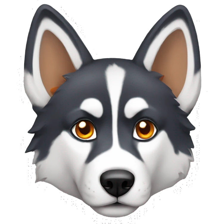 Husky with orange lynx ears emoji