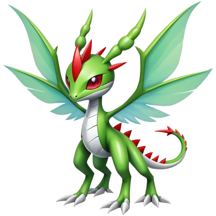 Cute Cool Edgy Shiny Futuristic Ethereal Legendary Kartana-Digimon-Schyther-Flygon-hybrid full body emoji