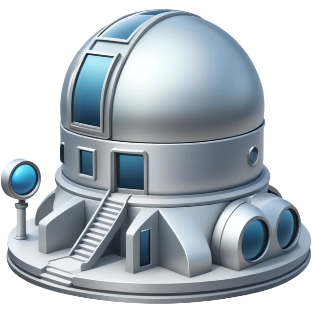 High-altitude observatory surrounded by clouds emoji