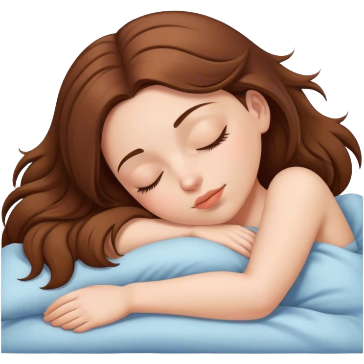 White brown hair girl sleeping emoji