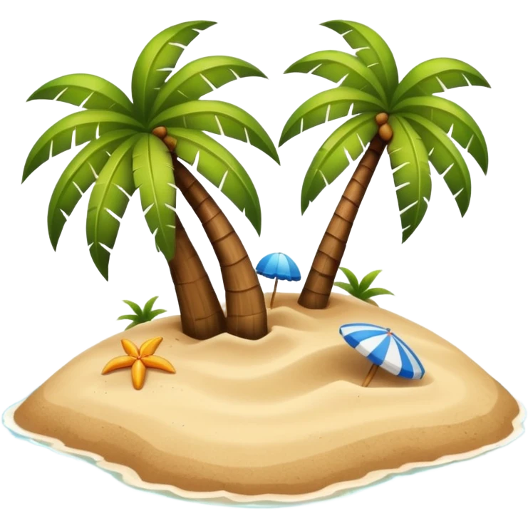island with a coconut tree and beach emoji