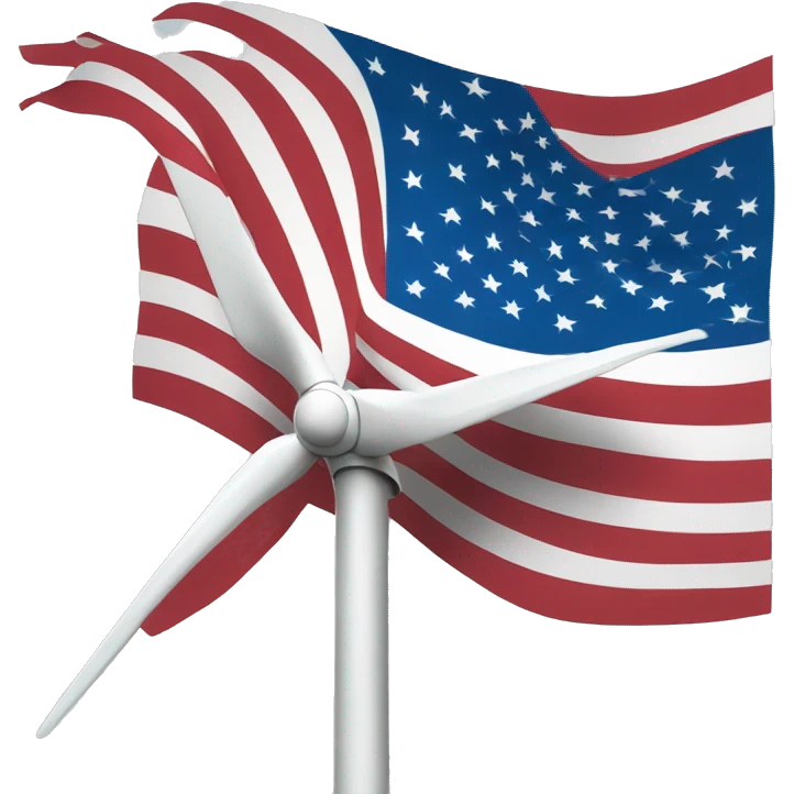 Wind turbine usa flag emoji