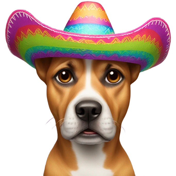 dog wearing mexican hat emoji