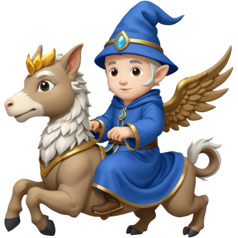 Male Gnome Mage Blizzard World of Warcraft on a griffen emoji