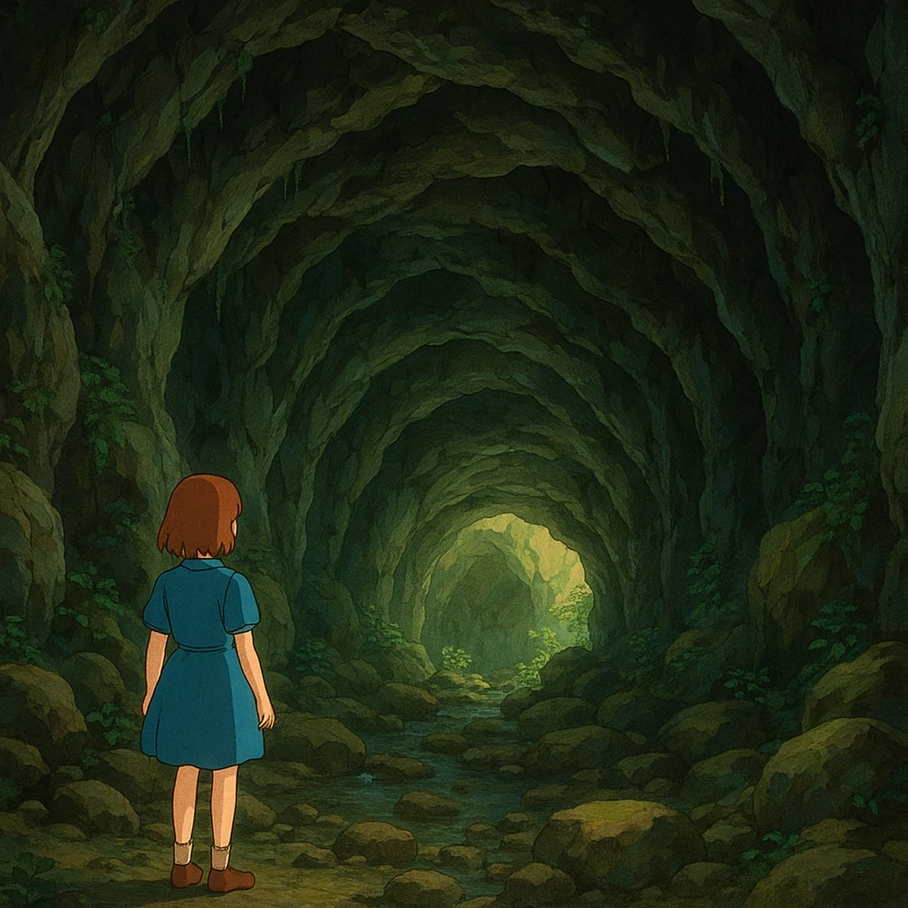 a cave, ghibli style emoji
