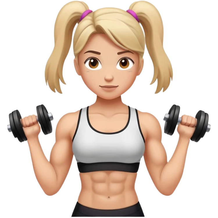 Girl lifting weights emoji