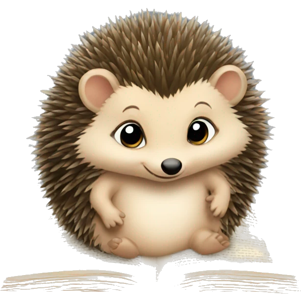 a baby hedgehog reading a book emoji