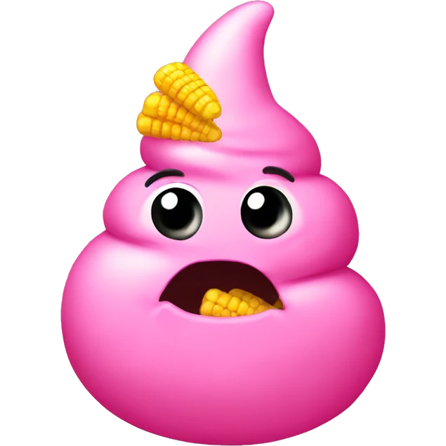 pink poop with corn emoji