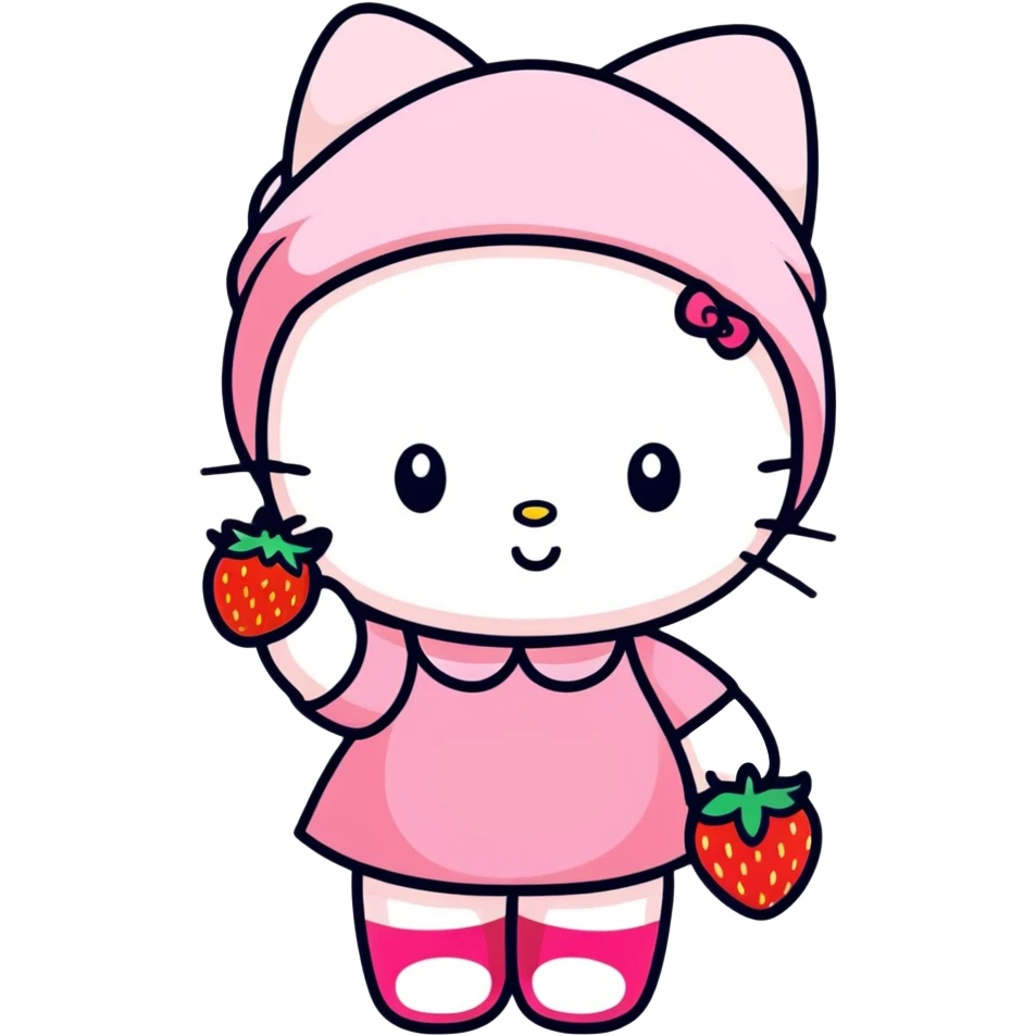 Strawberry shortcake hello kitty girl emoji