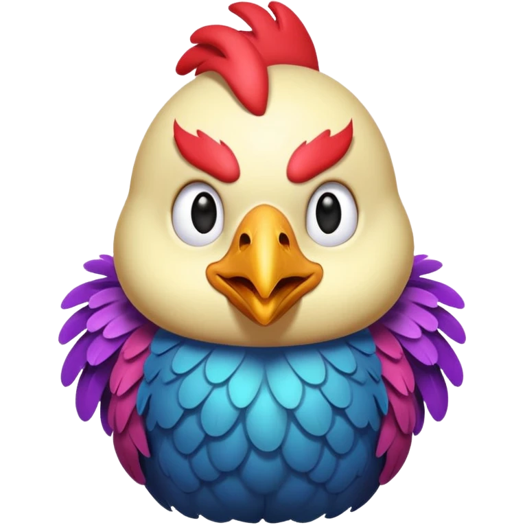 nervous space chicken excited waiting intently emoji