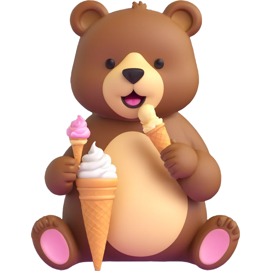 bear eating ice cream emoji
