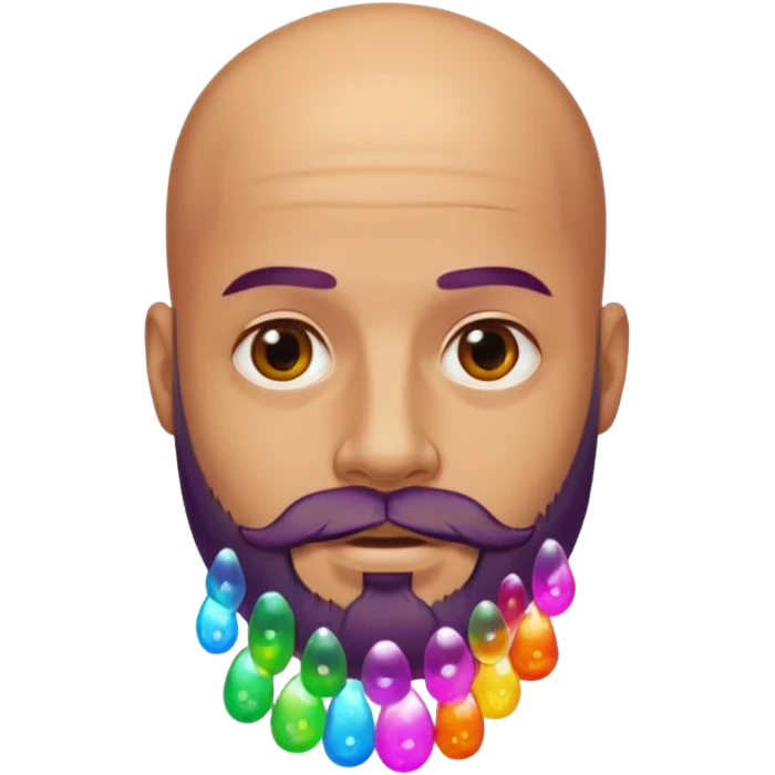 bald guy with beard made out of jellies emoji