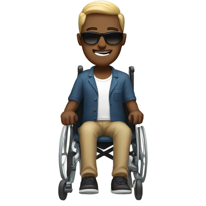 Guy in a wheelchair with sunglasses emoji