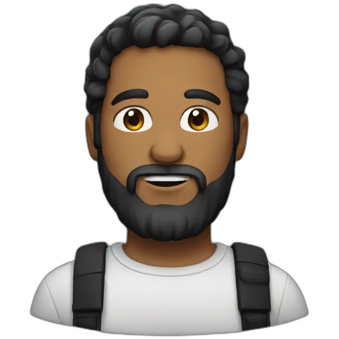 bearded man in black emoji