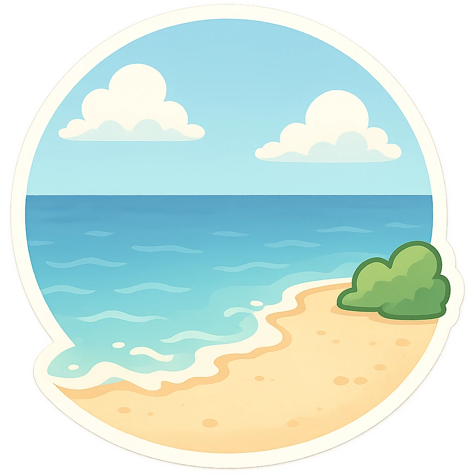 大海与海滩 emoji