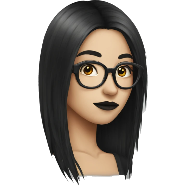 Goth woman glasses long hair emoji