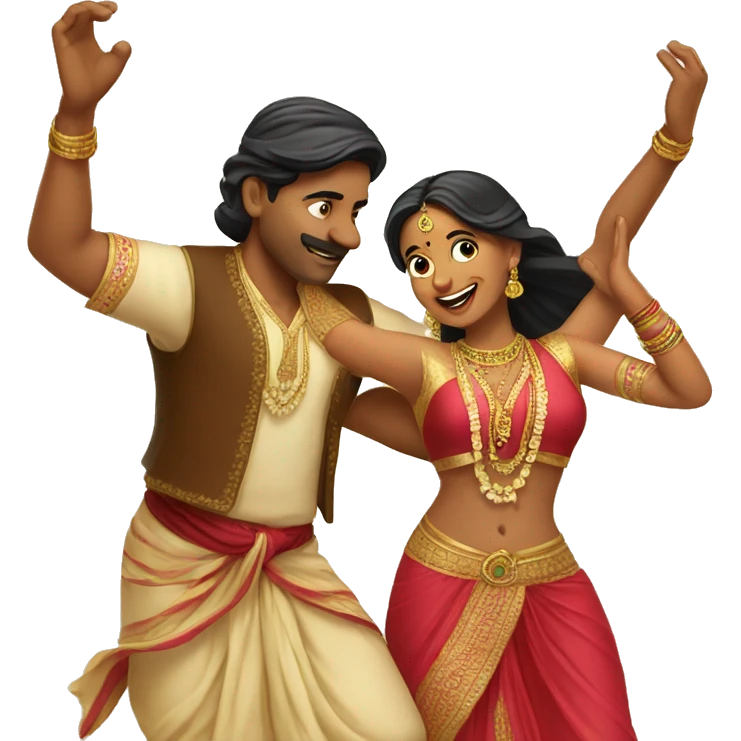 Indian couple dancing emoji
