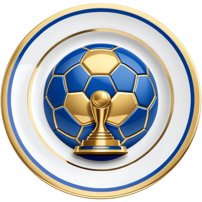 gold football plate with blue accents, inspired by Israeli Premier League trophy emoji