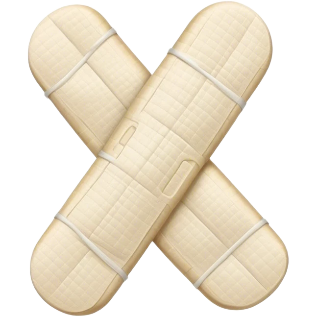 medical bandages in shape of checkmark emoji
