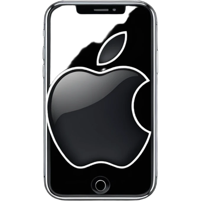 iPhone Apple logo on a black phone screen emoji