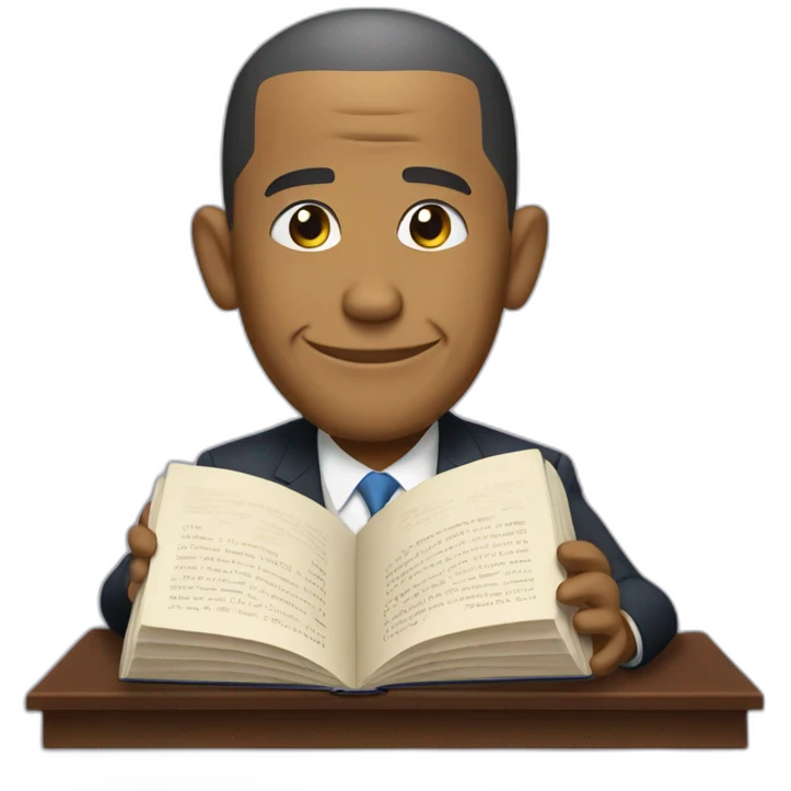 barack obama reading a book emoji