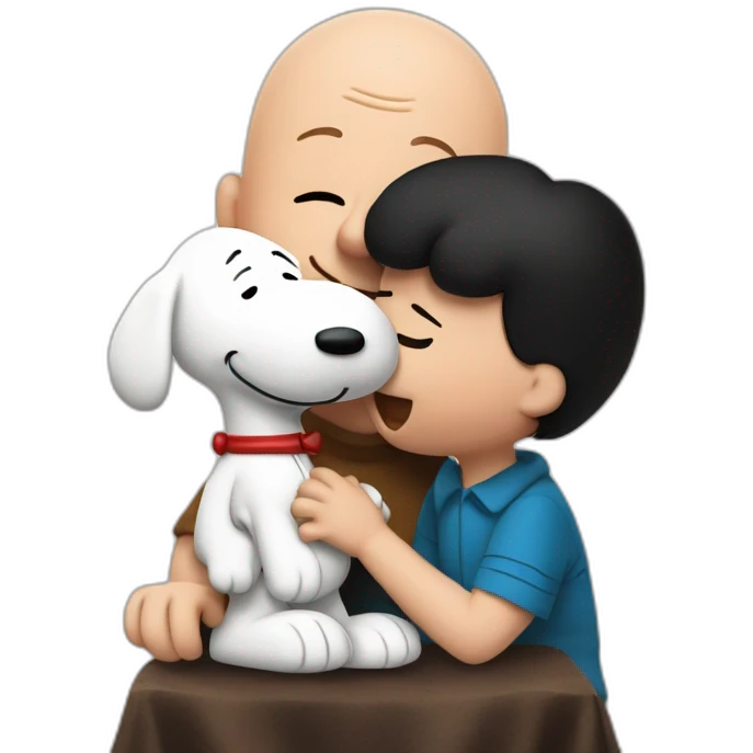 Charlie Brown y snoopy feliz emoji