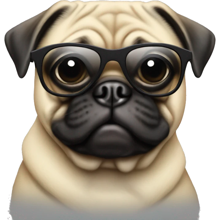 Pug with sunglasses  emoji