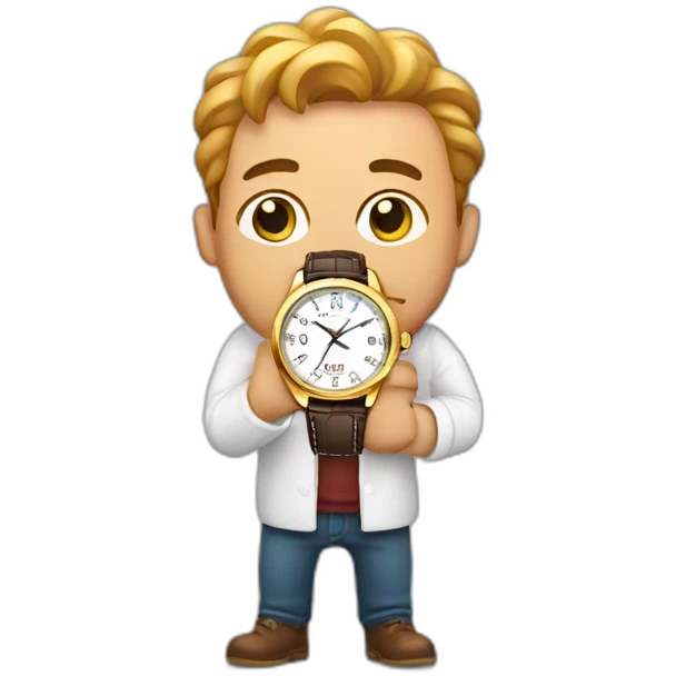 a lazy holding a luxury watch emoji