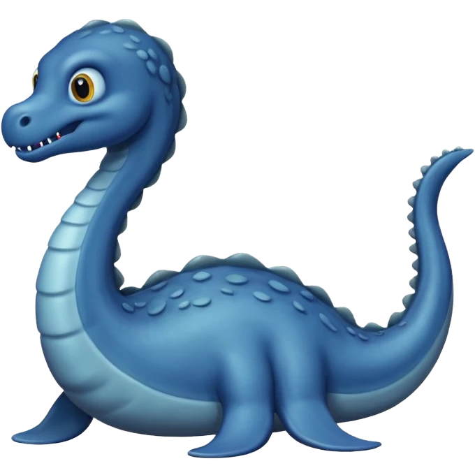 A realistic greyish-dark-blue gloomy Loch-Ness-plesiosaurus-monster emoji