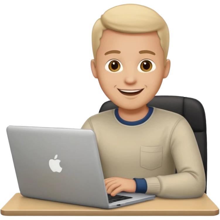 happy man on laptop emoji
