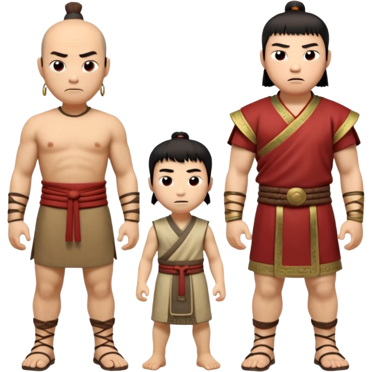 create an emoji set of a cartoonish full body chinese man from 2000 BC doing 16 verbs or emotions emoji
