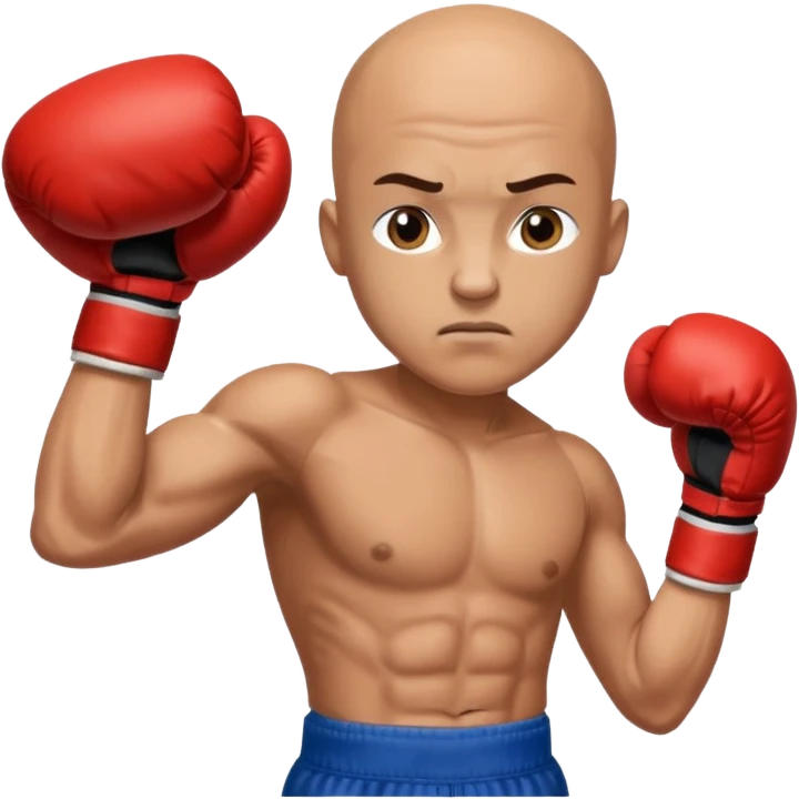  a boxer, bald head emoji