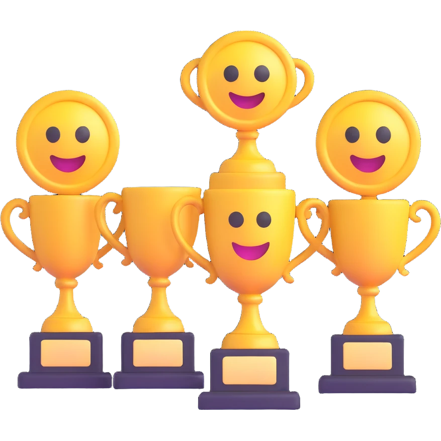 3 winners in 1st, 2nd & 3rd place emoji show  emoji