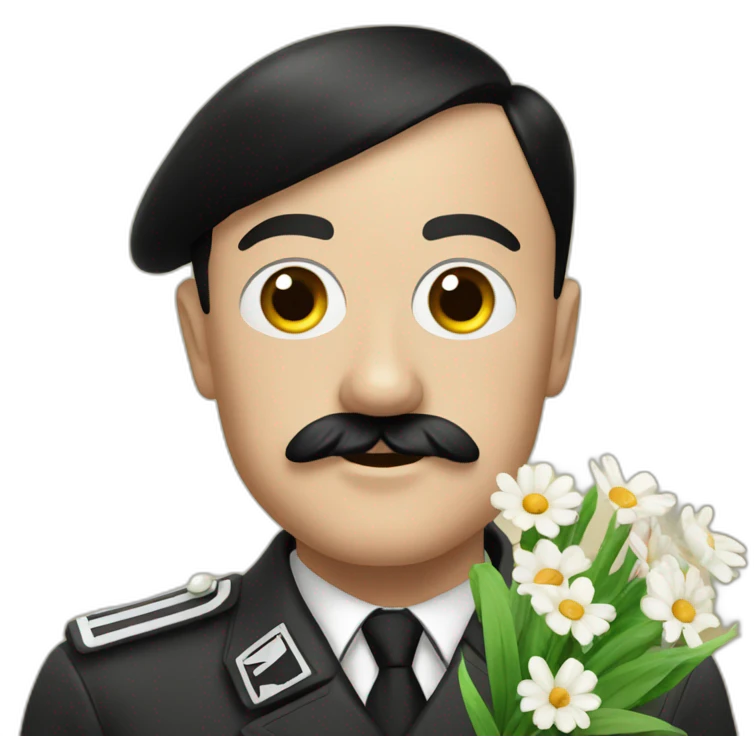 Hitler avec un bouquet de fleur emoji