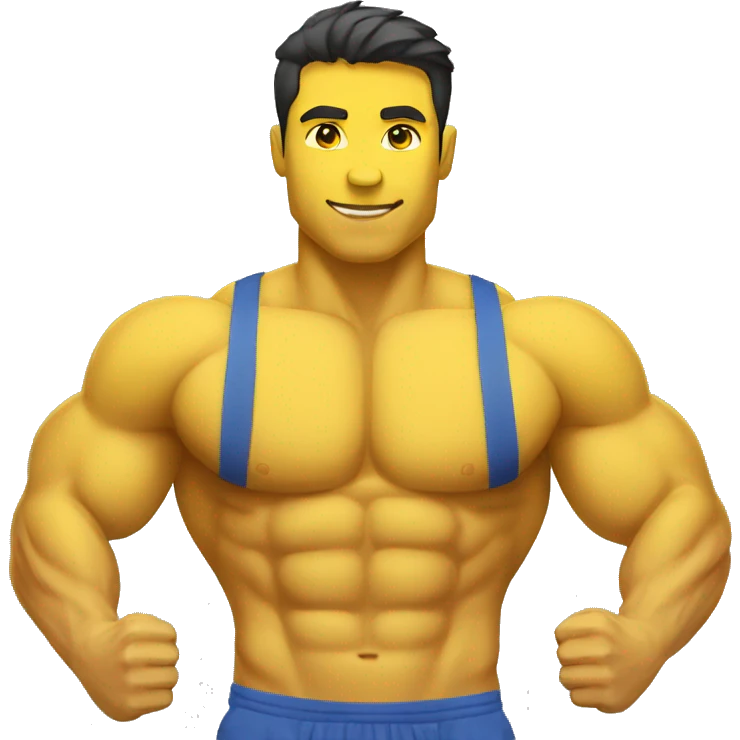 gym muscle man emoji yellow emoji