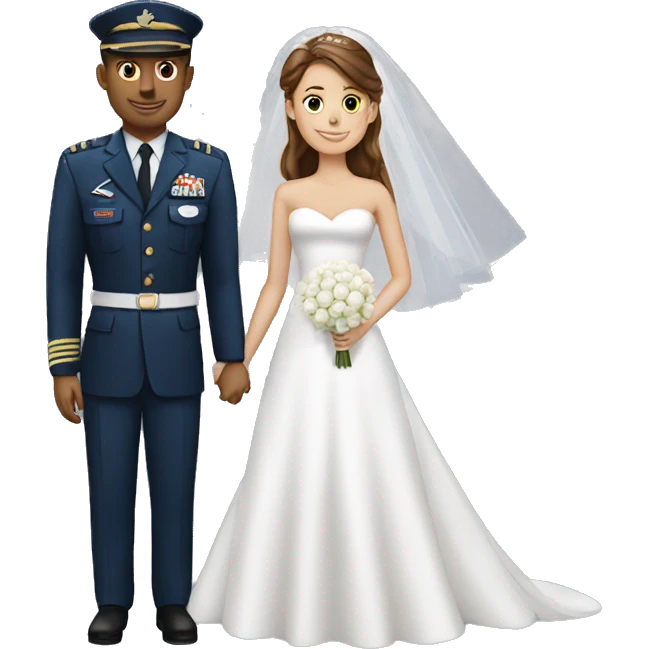 Fighter jet pilot and bride emoji